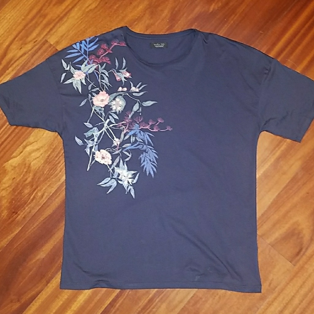 zara floral print t shirt